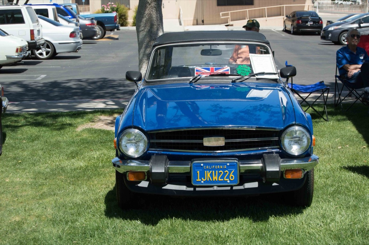 British car club meetup with classic cars